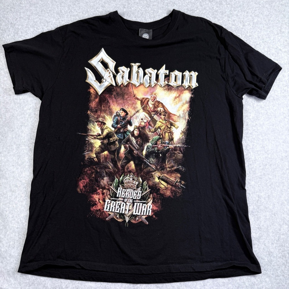 Sabaton Heroes of the Great War T-Shirt Mens XXL Black Band Tee Graphic